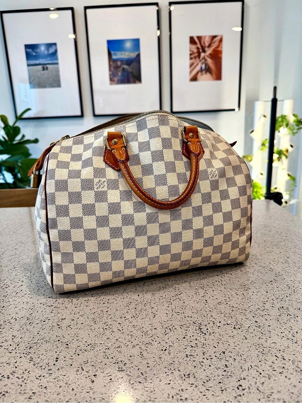 Authentic Louis Vuitton Speedy 30 Damier Azur - Excellent Condition